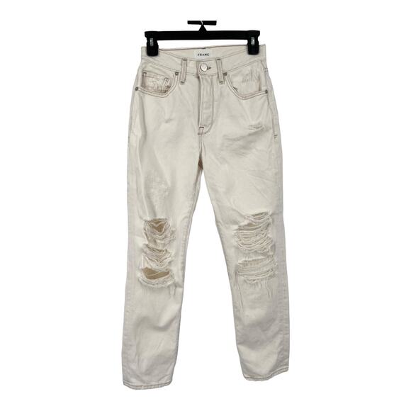 Frame Jeans Le Original Ripped Straight Leg High Rise size 24 - Picture 2 of 9